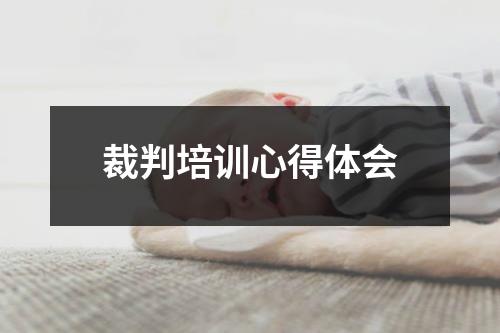 裁判培训心得体会